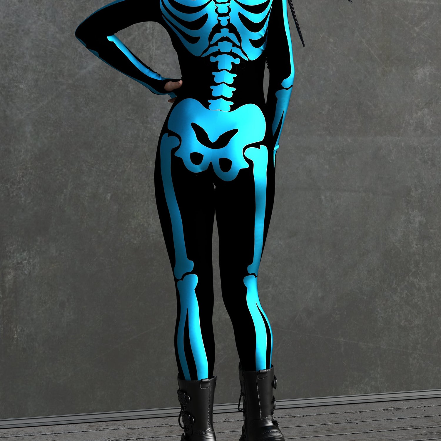 Blue Bossy Skeleton Costume 3