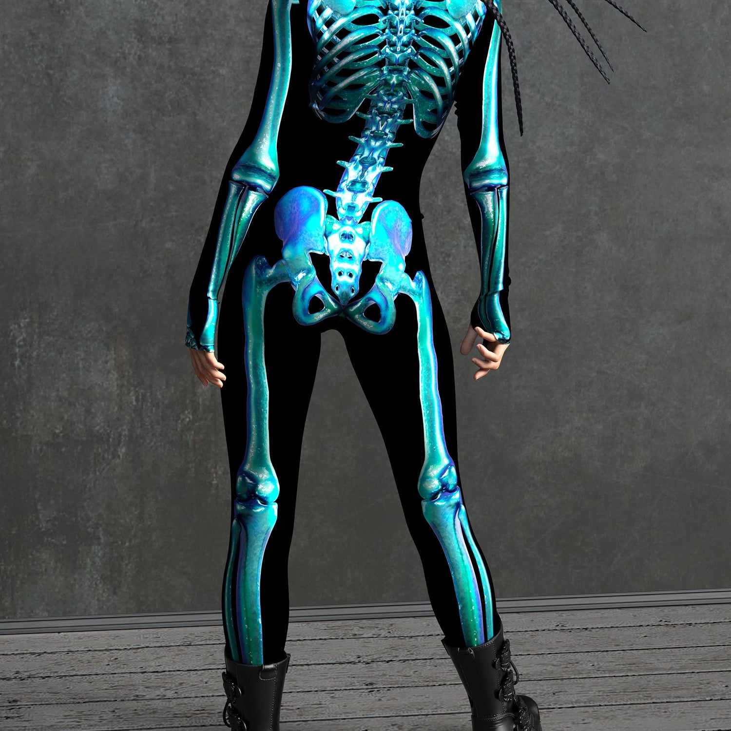 Blue Candy Skeleton Costume 3