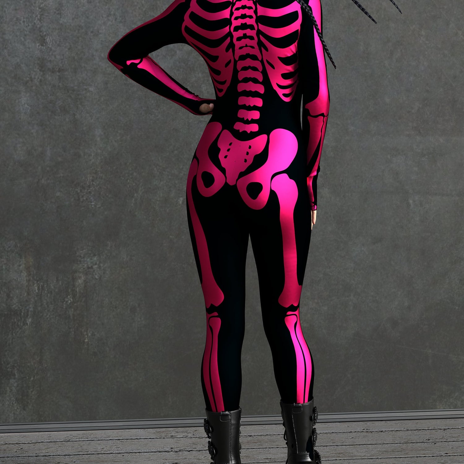 Women Red Bossy Skeleton Costume
