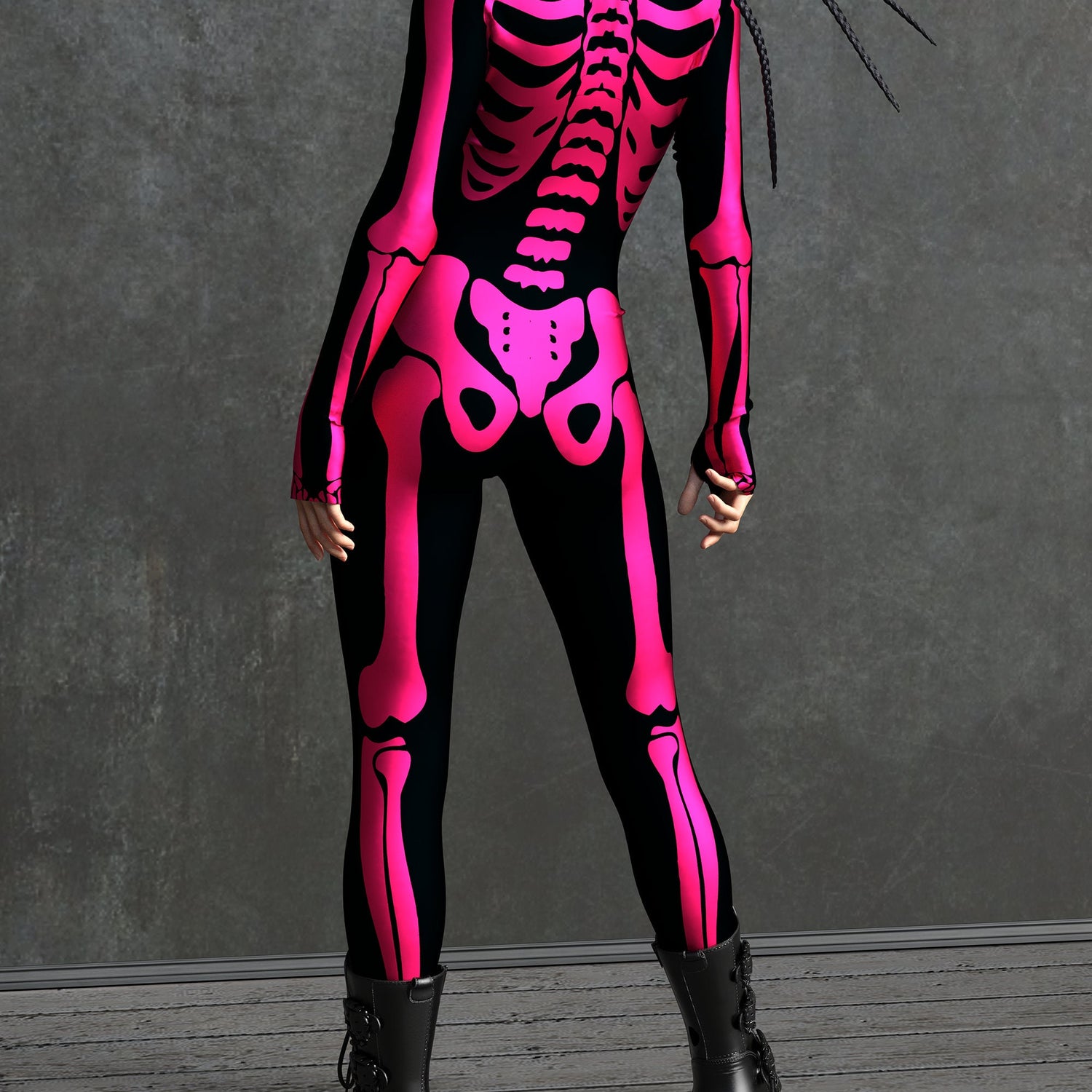 Red Bossy Skeleton Costume 3
