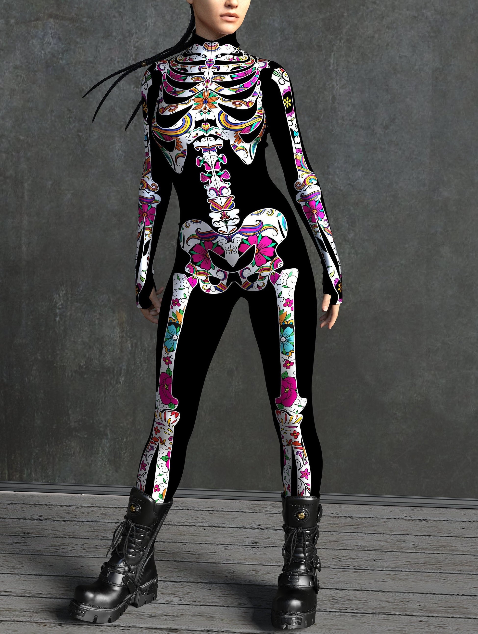 La Muerte Color Skeleton Costume 2