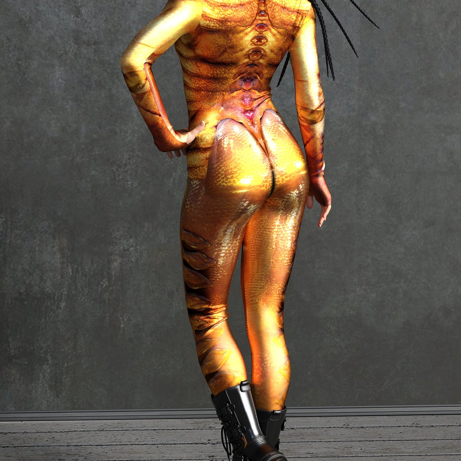 Golden Alien Costume 3