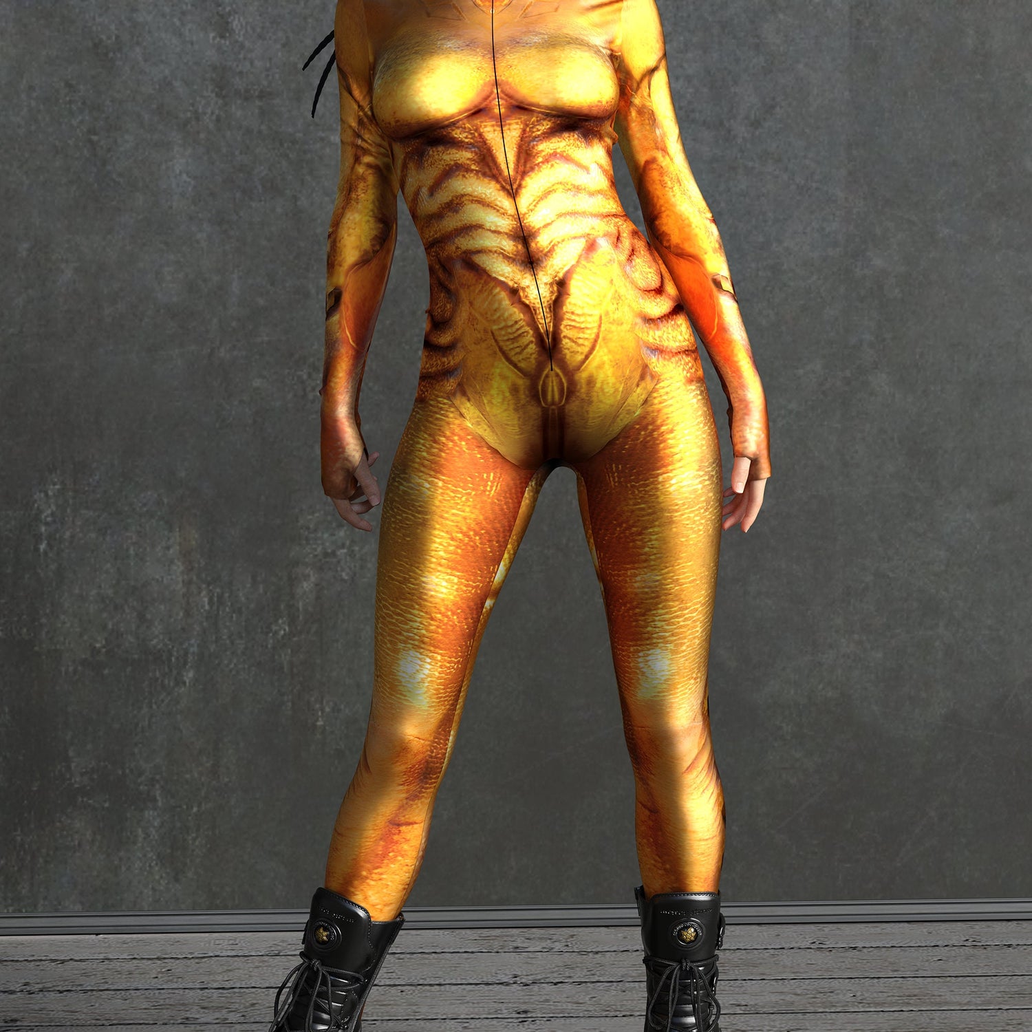 Golden Alien Costume Lycra