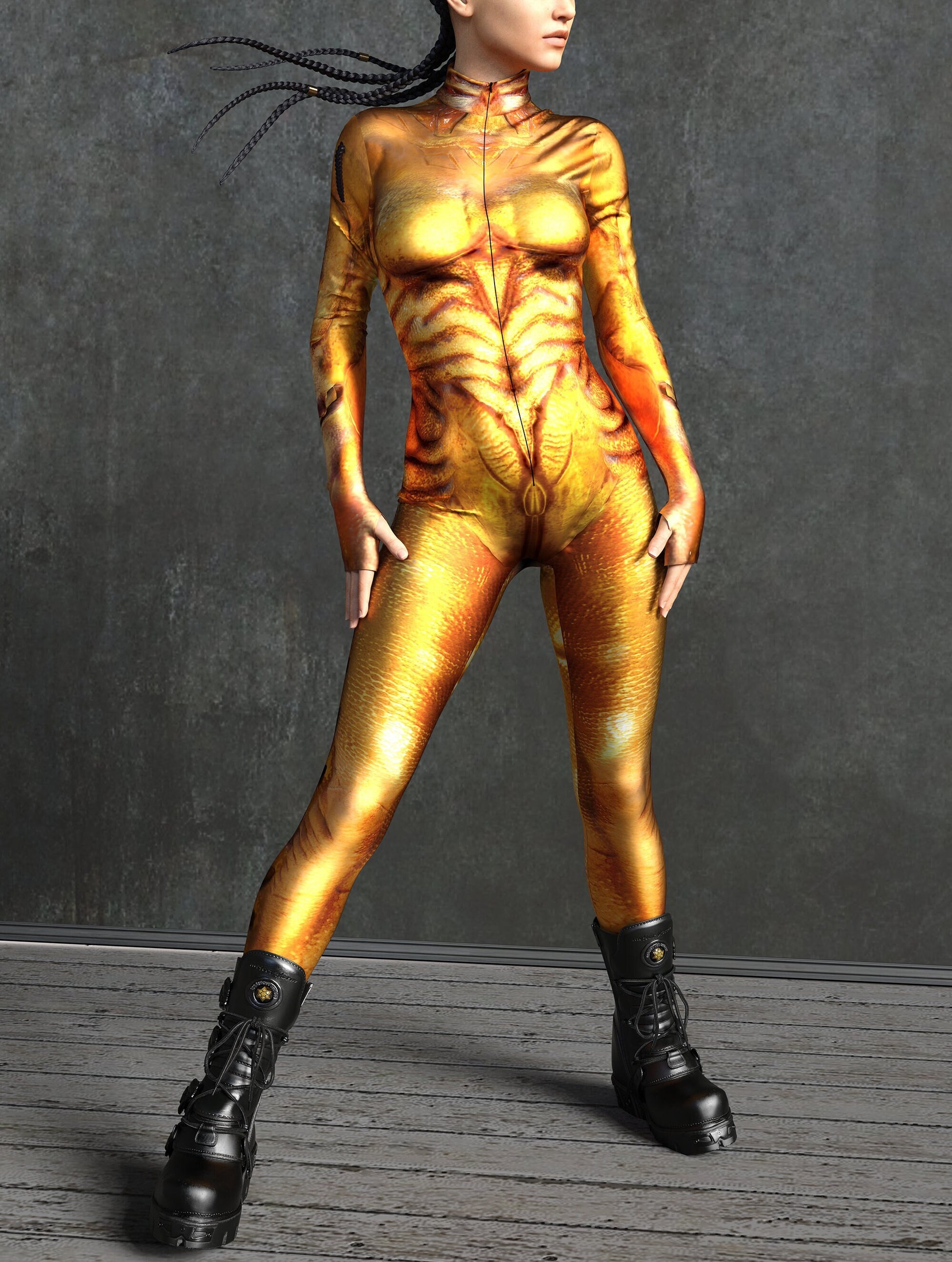 Golden Alien Costume 2