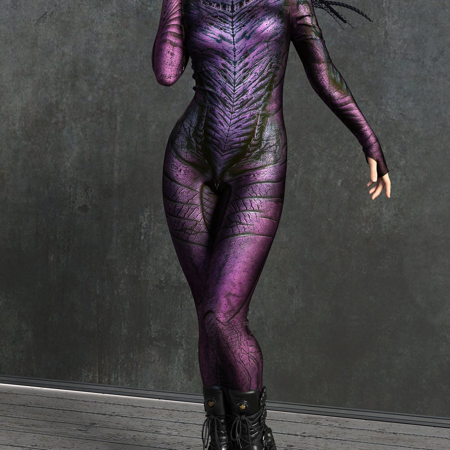 Wood Demon Purple Costume Lycra