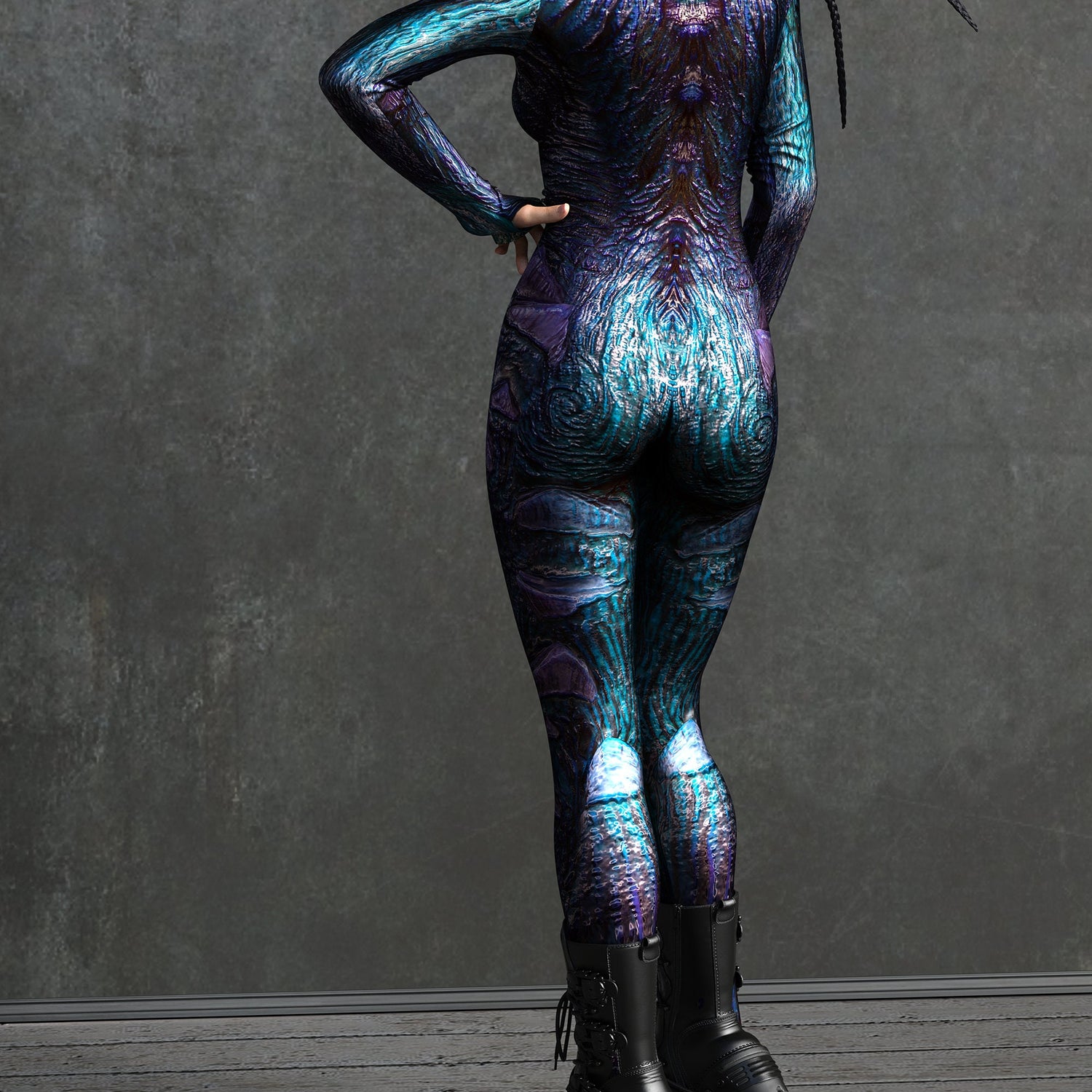 Women Mokujin Demon Purple Costume
