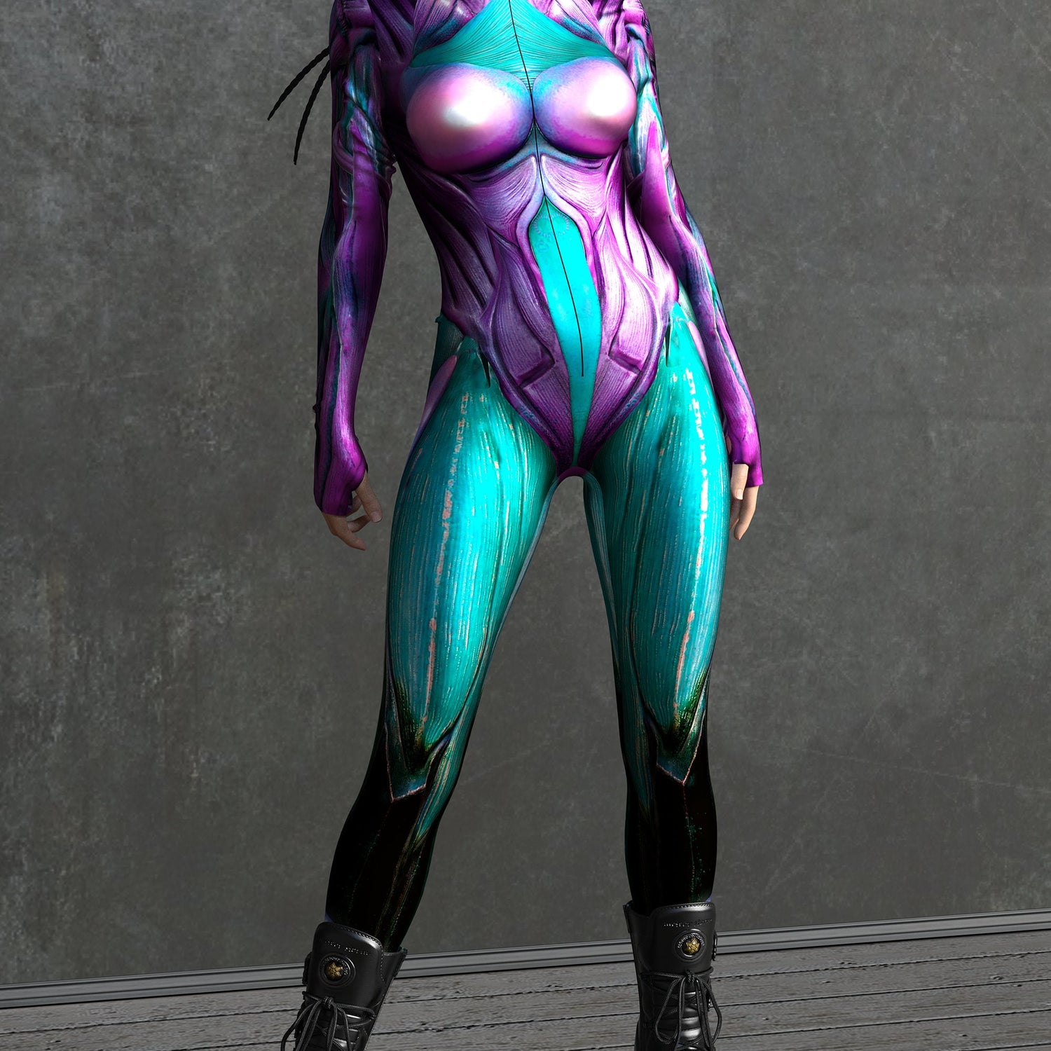 Praying Mantis Purple Costume Lycra