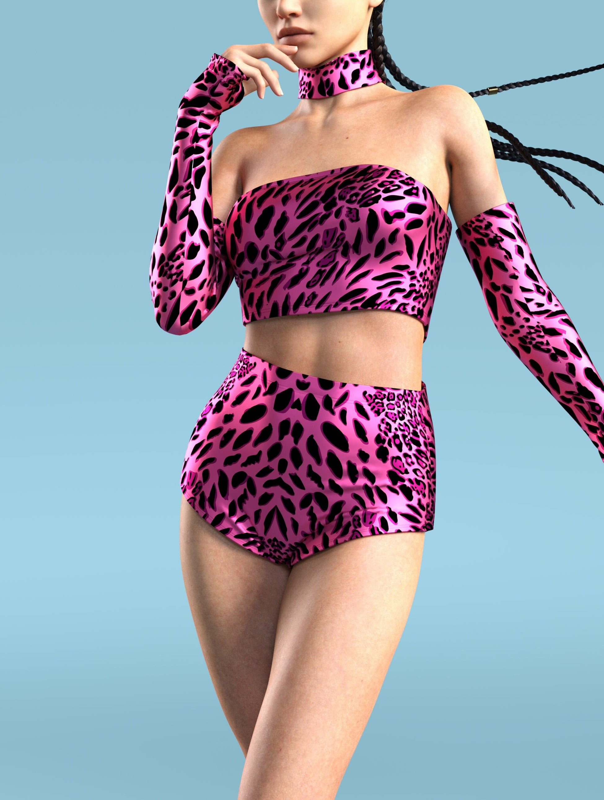 Pink Leopardy Tube Top 1