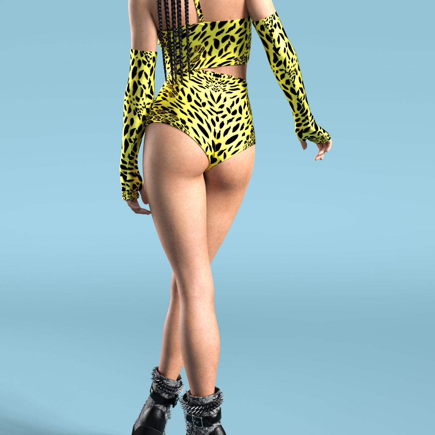 Yellow Leopardy Tube Set Yellow