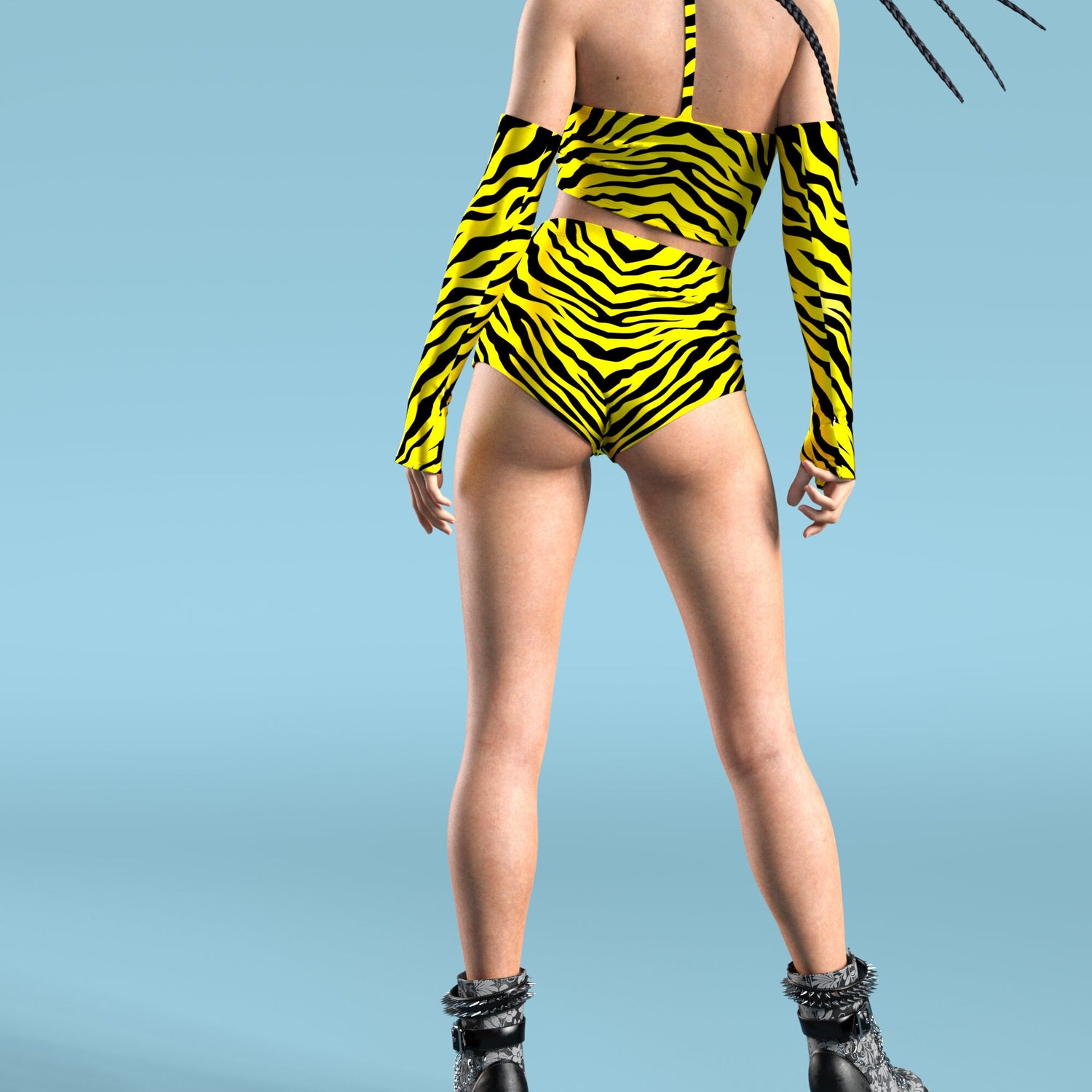 Yellow Zebry Tube Top Lycra
