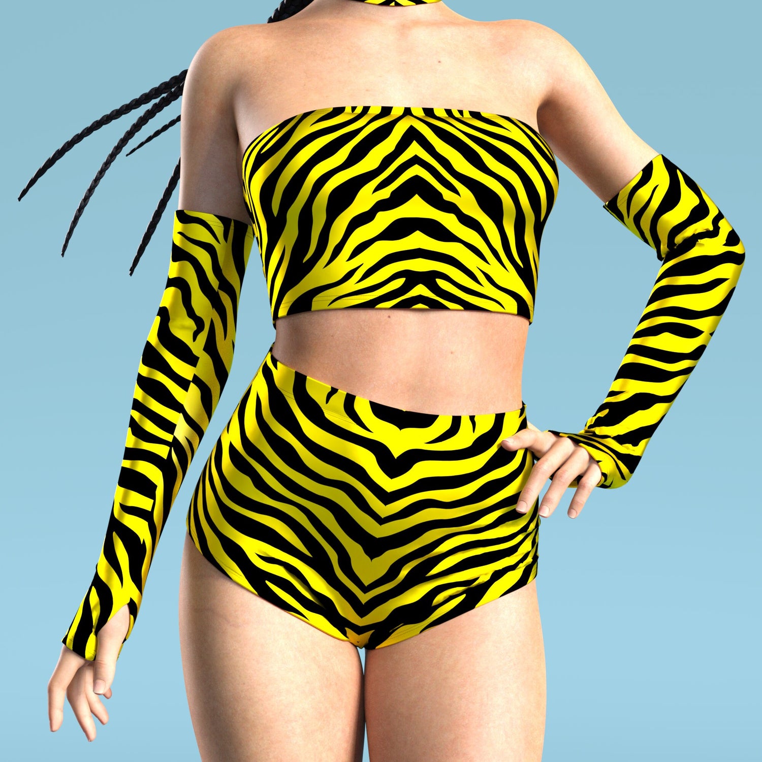 Yellow Zebry Tube Top