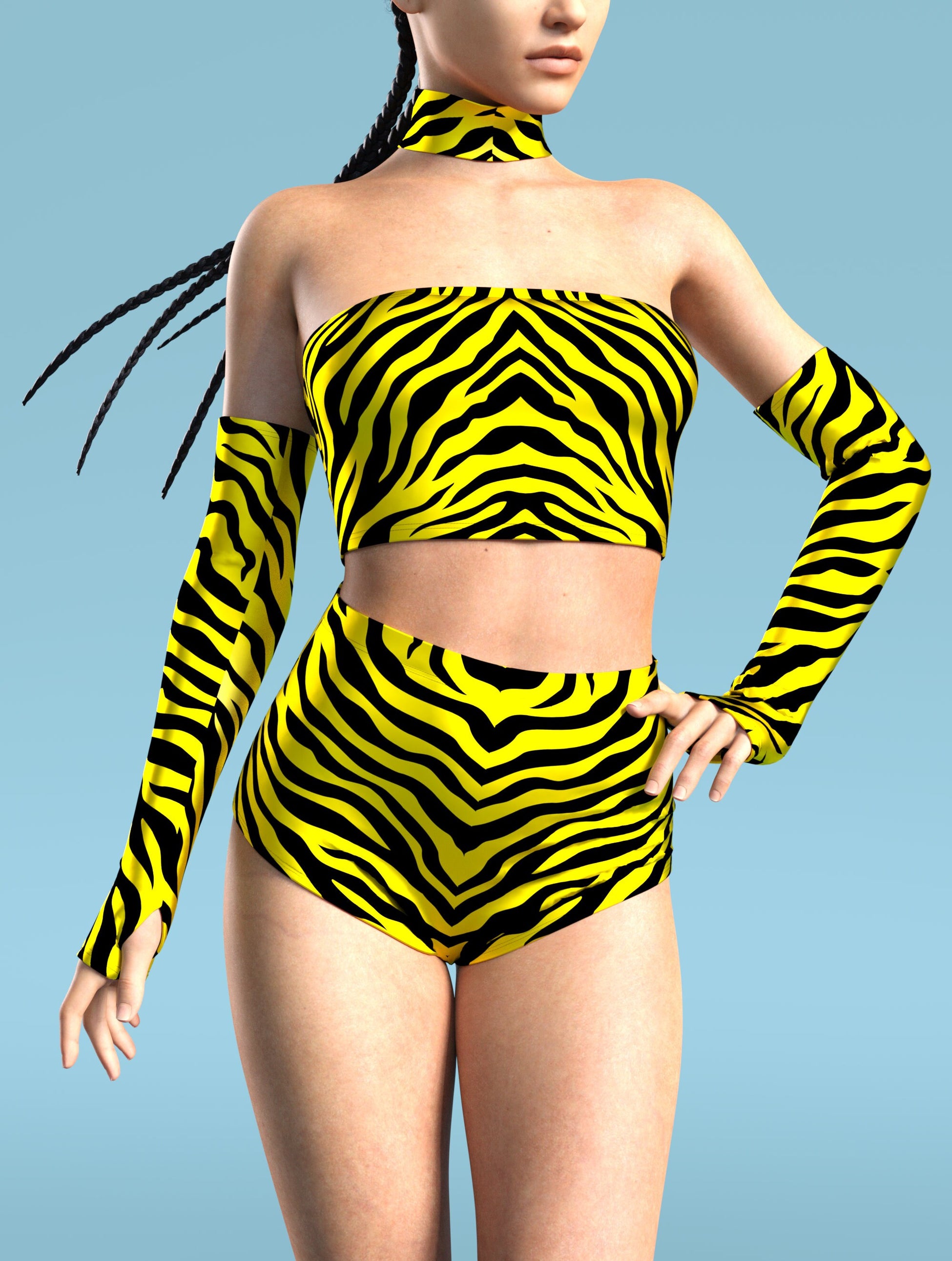 Yellow Zebry Tube Top 1