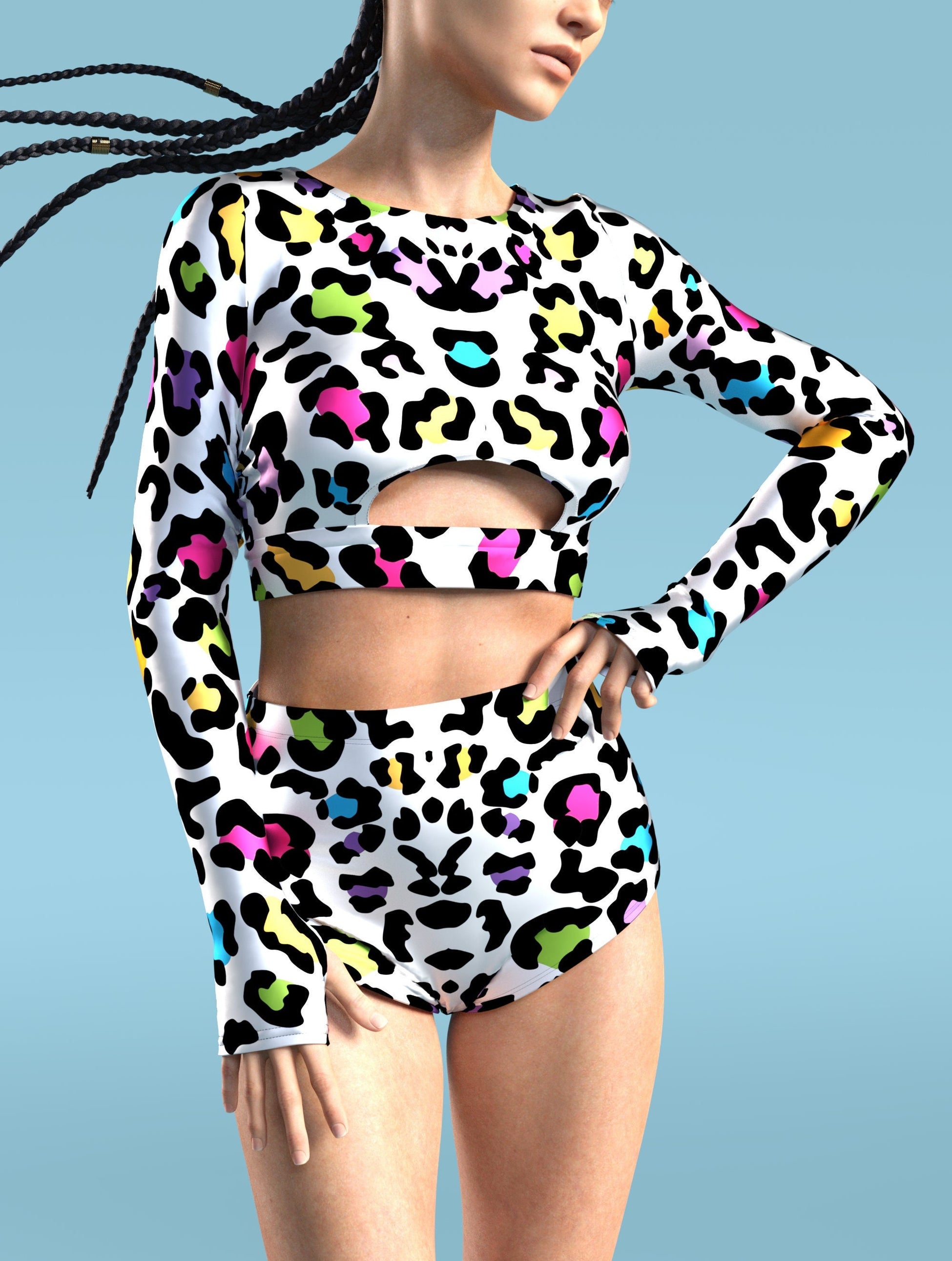 Festive Cheetah High Waist Shorts 2