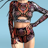 Red MF High Waist Shorts