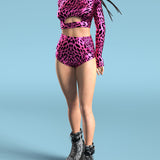 Pink Leopardy High Waist Shorts