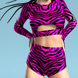 Pink Zebry Long Belt Top