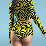 Yellow Zebry High Waist Shorts