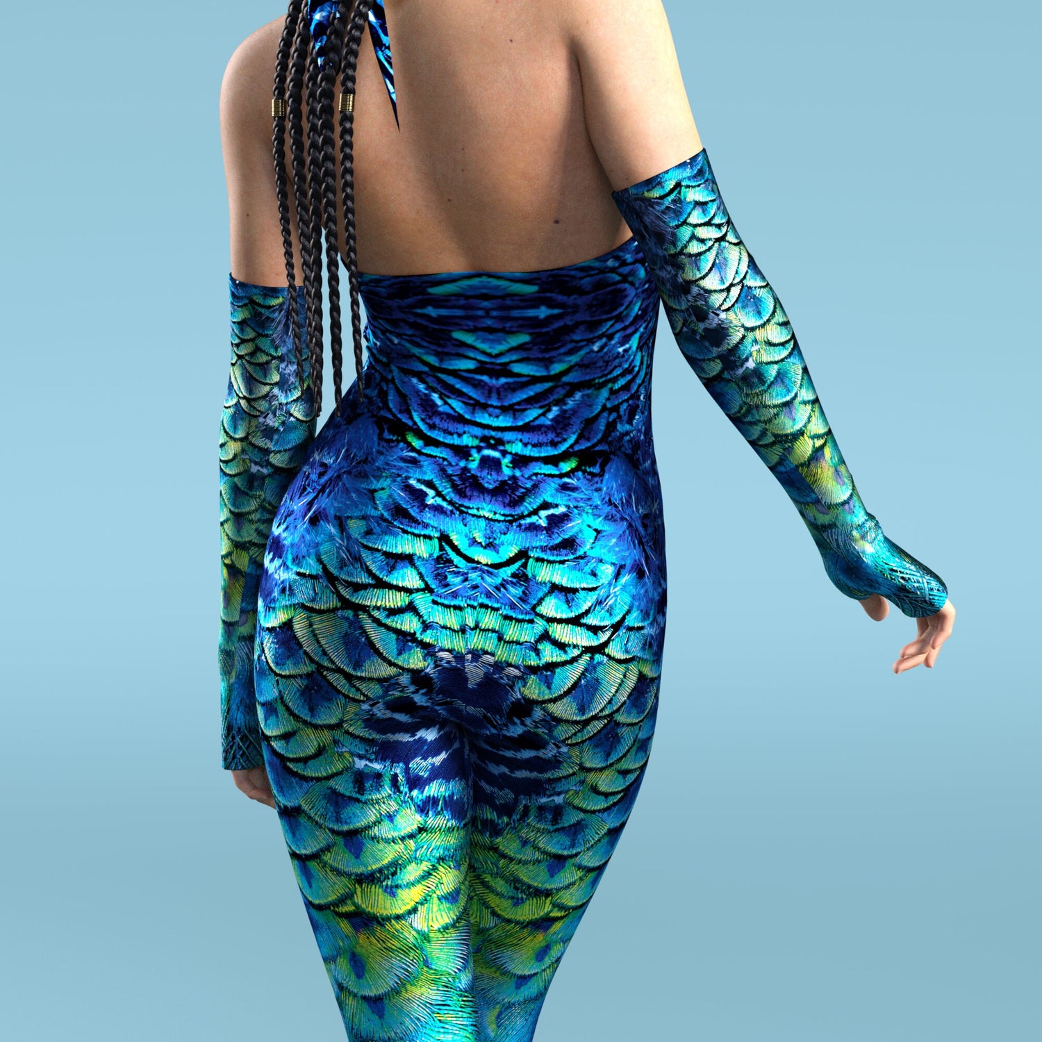 Peekok Neck Tie Costume Blue
