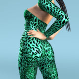 Green Leopardy Asymmetrical2 Costume