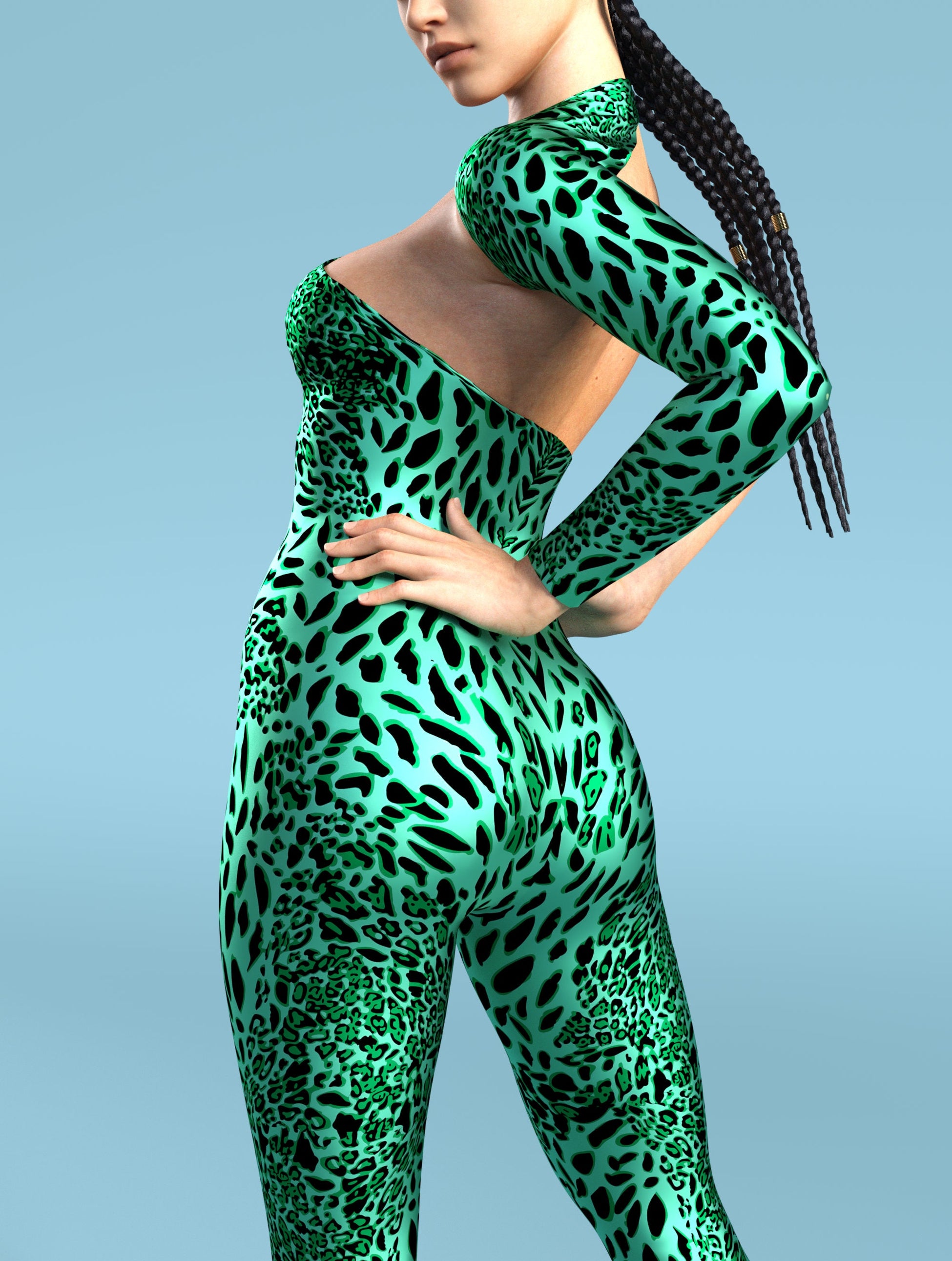Green Leopardy Asymmetrical2 Costume 2