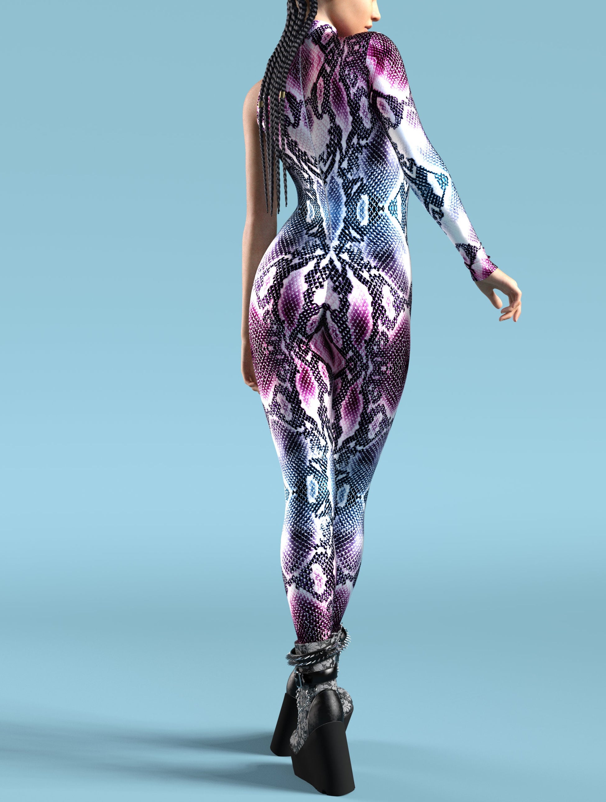 Purple Piton Asymmetrical Costume 2