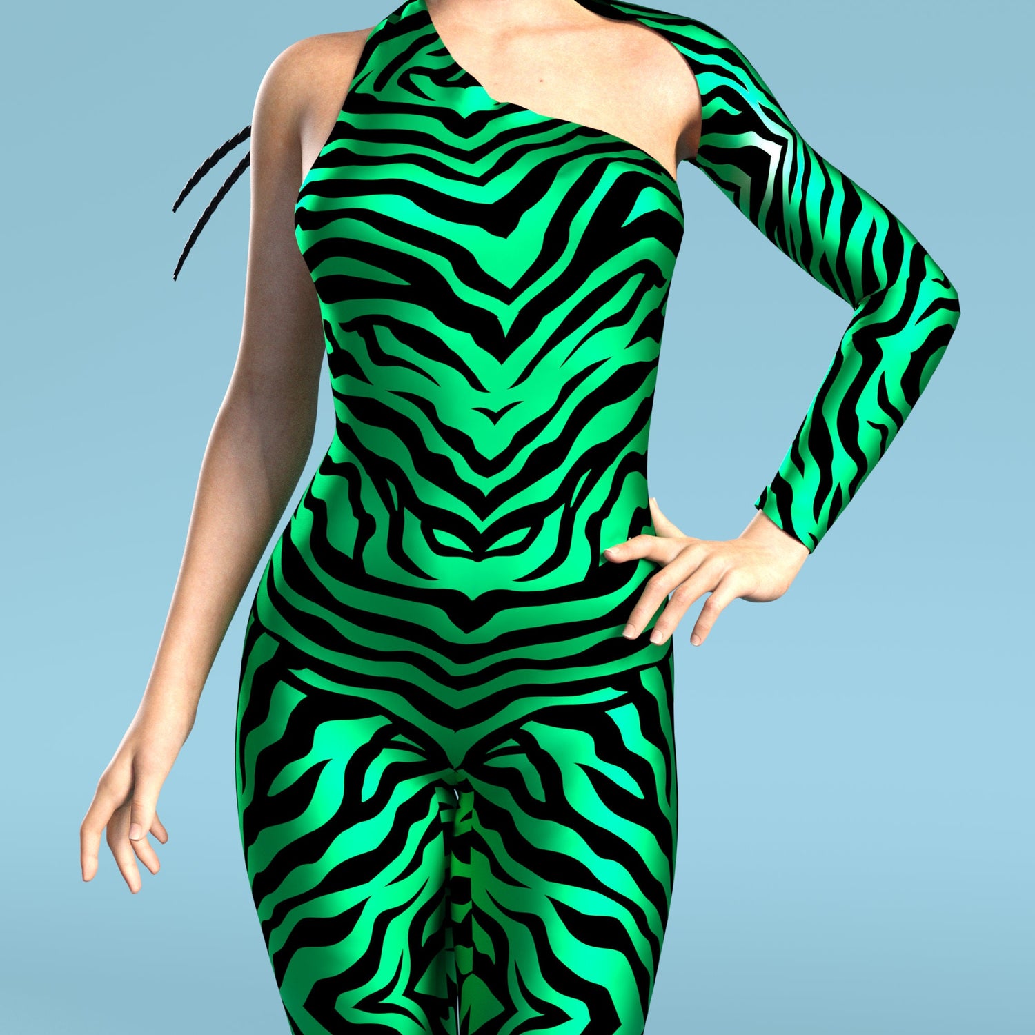 Green Zebry Asymmetrical2 Costume
