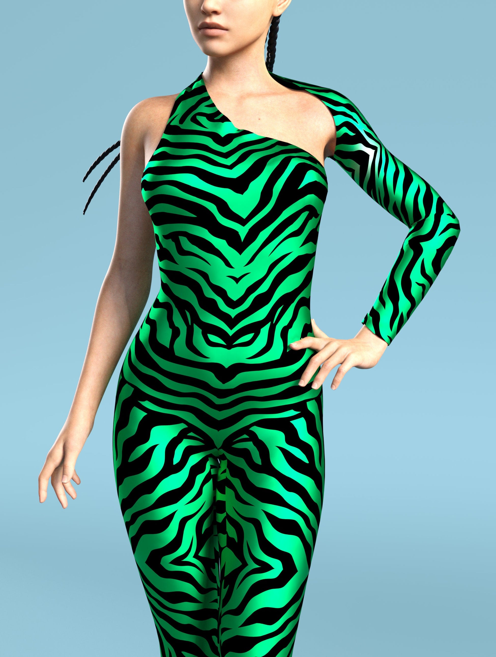 Green Zebry Asymmetrical2 Costume 1
