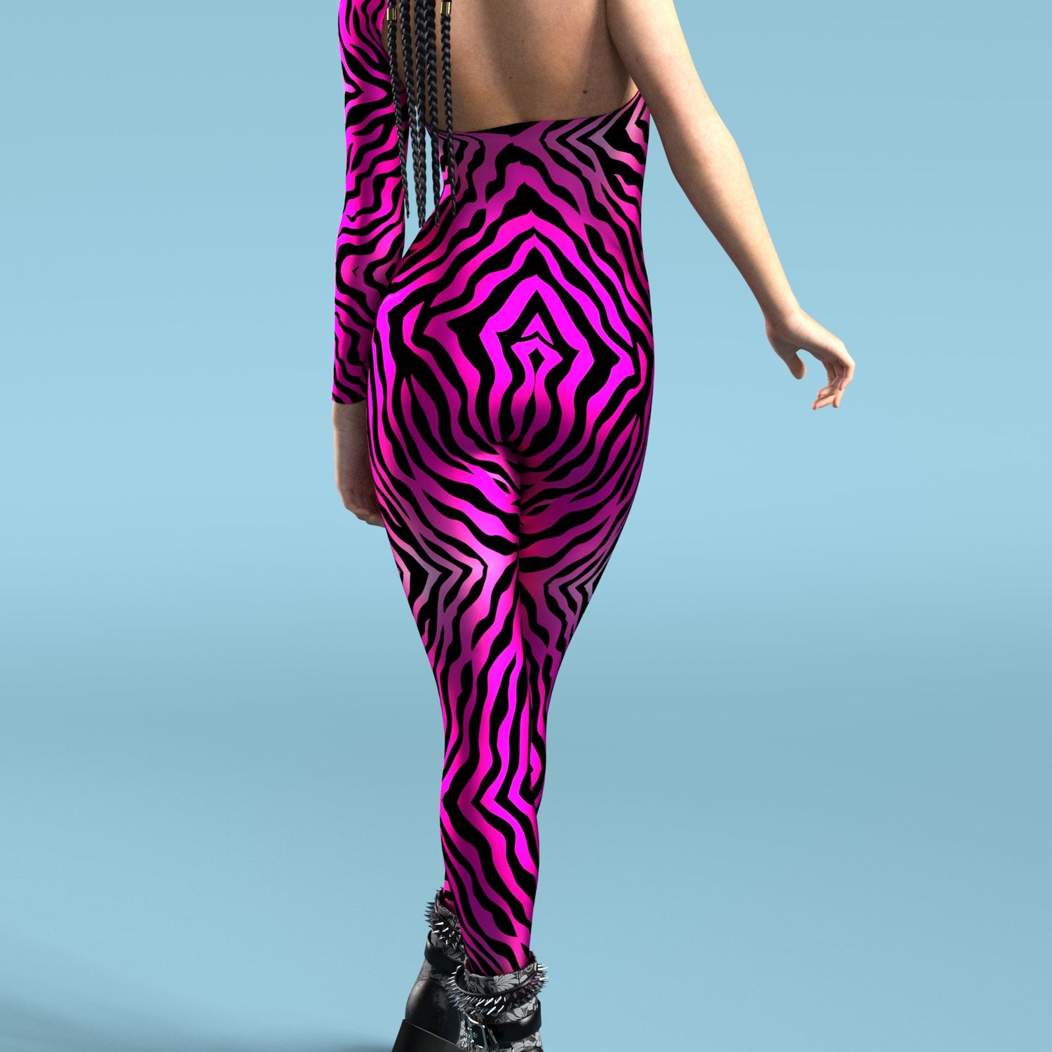 Pink Zebry Asymmetrical2 Costume Pink