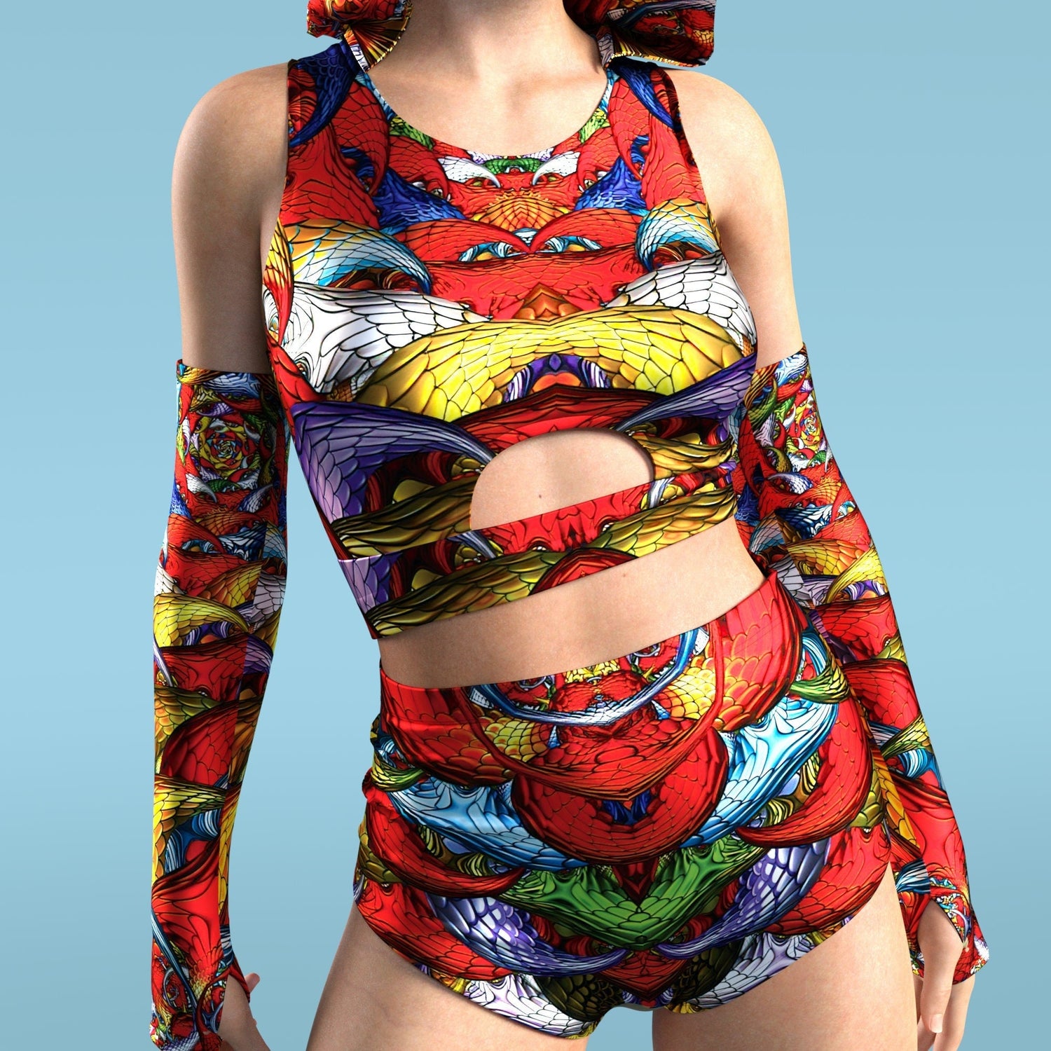 Elusive Scales Hooded Belt Top