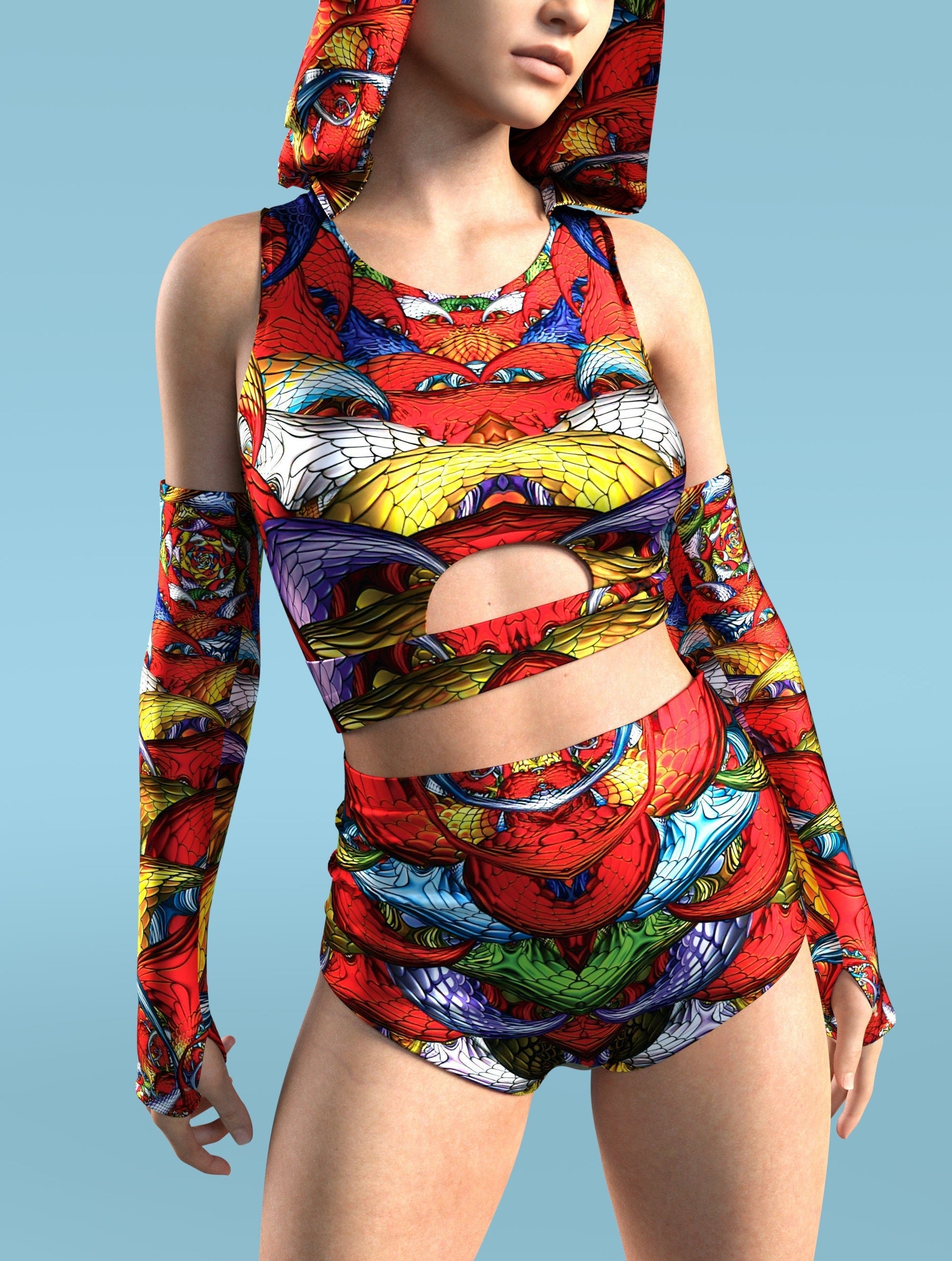 Elusive Scales Hooded Belt Top 1