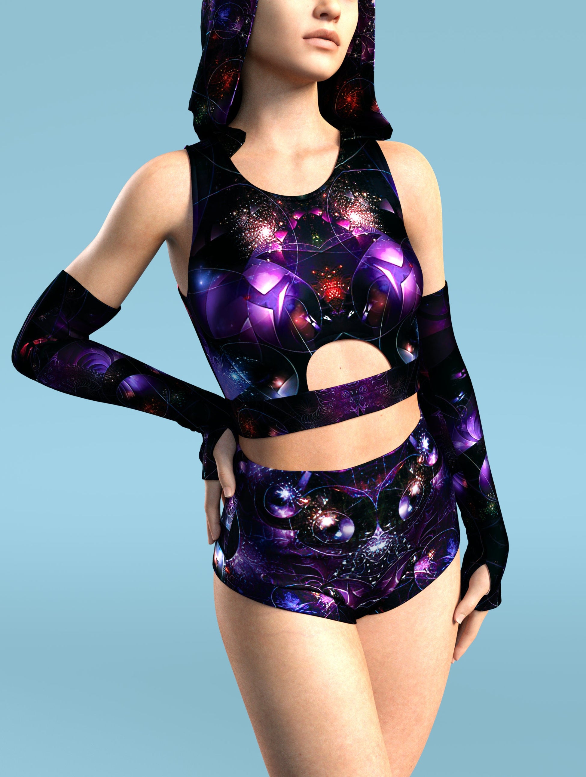 Cosmic Creations Hooded Belt Top 1