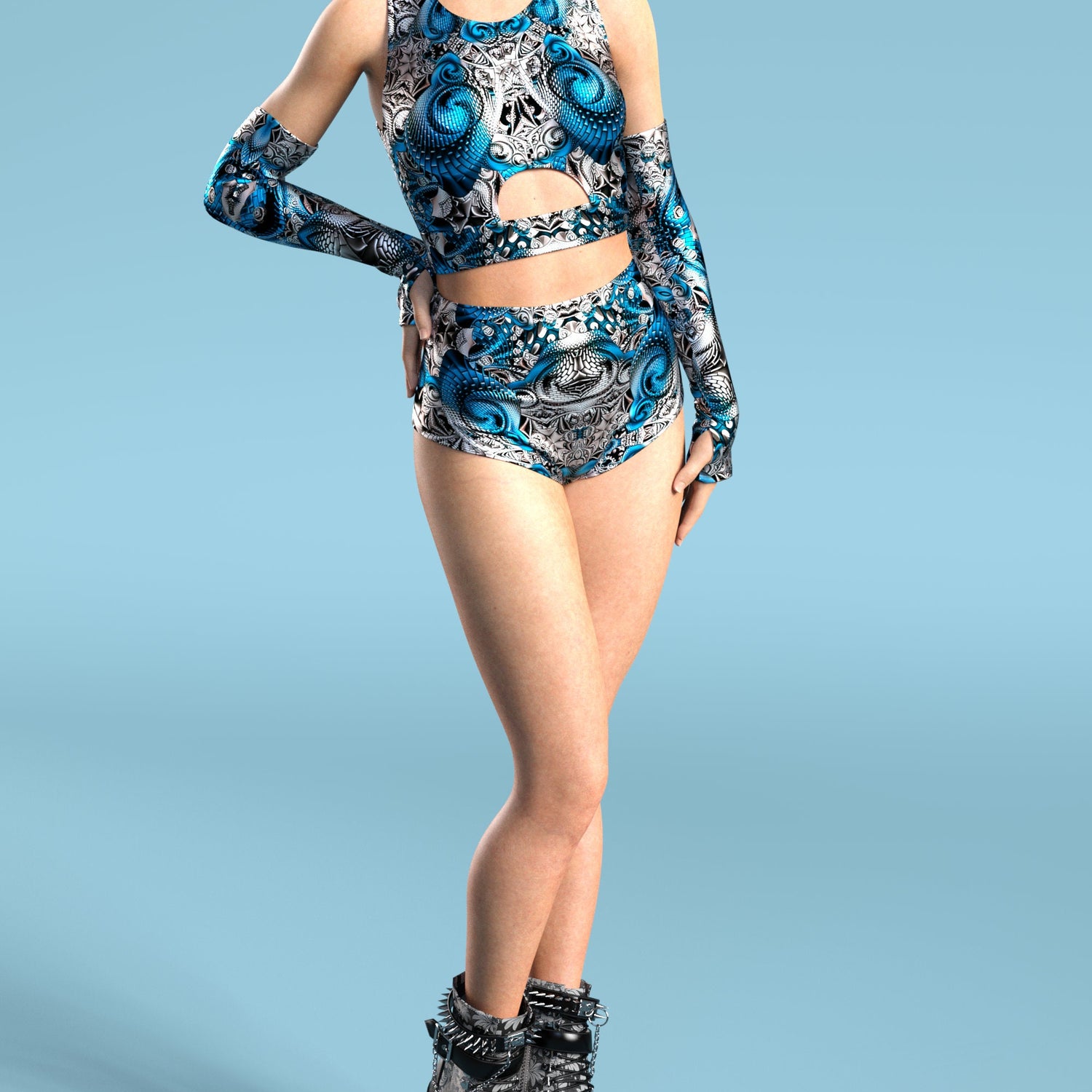Ancient Abstractions High Waist Shorts 3