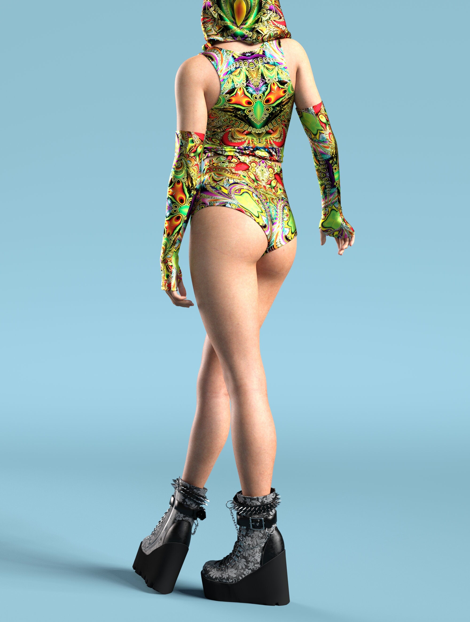 Lost in the Grasshopper Hooded Belt Top 3