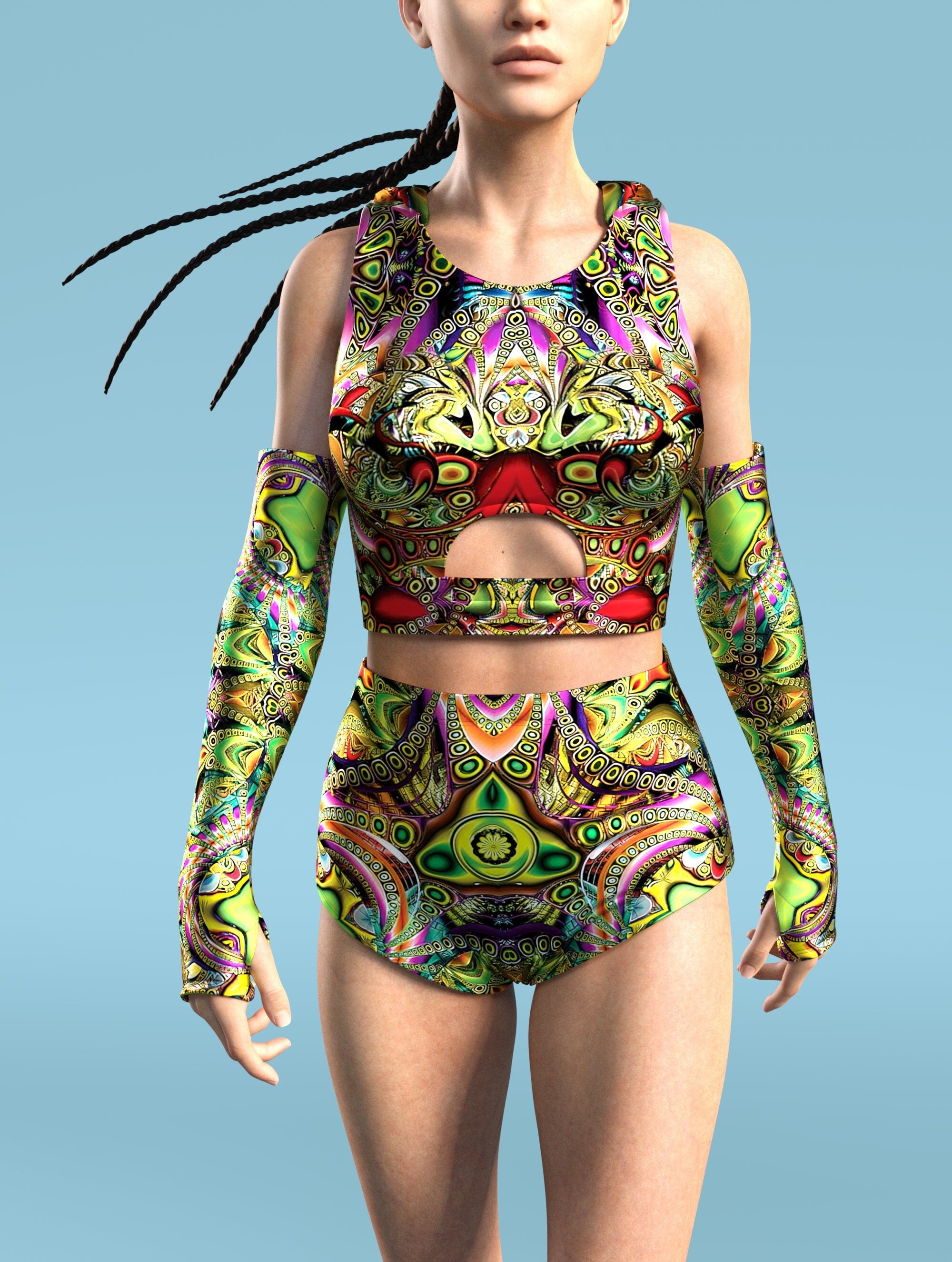 Lost in the Grasshopper Hooded Belt Top
