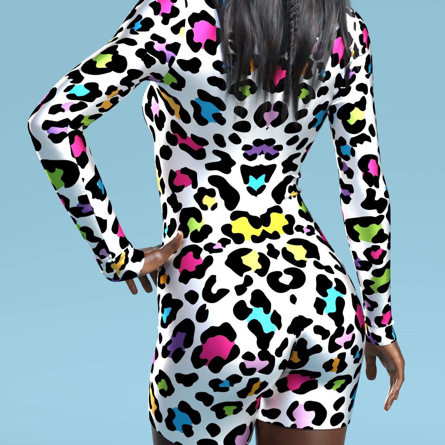 Festival Cheetah Biker Costume White