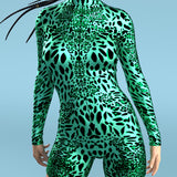 Green Leopardy Biker Costume
