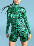 Green Leopardy Biker Costume