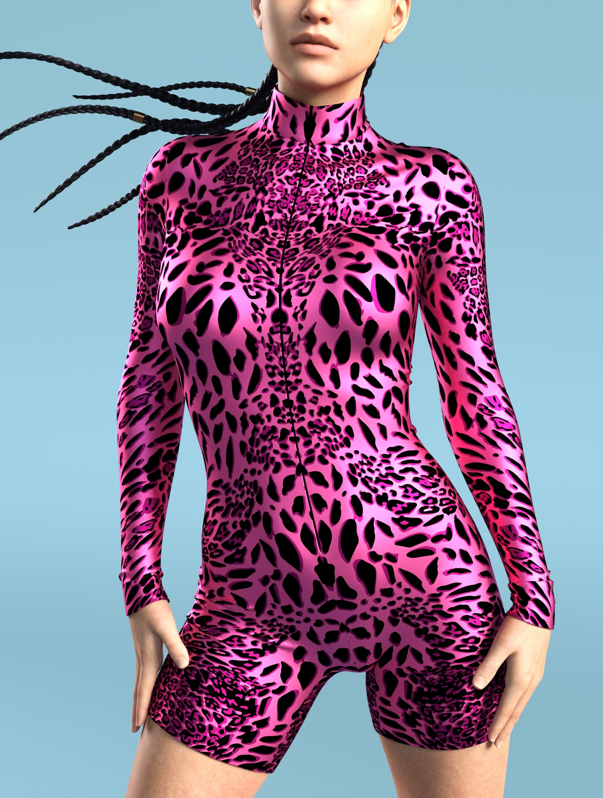 Pink Leopardy Biker Costume 1