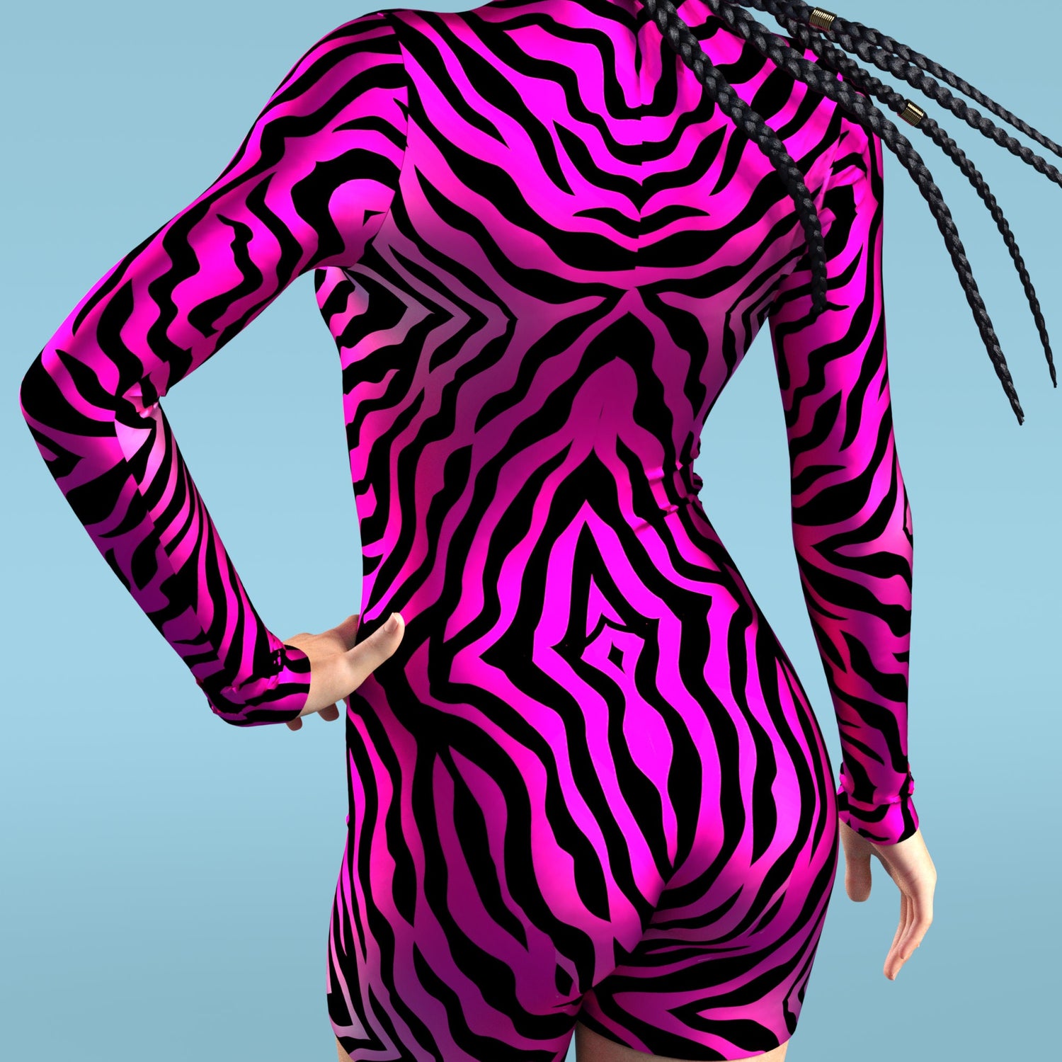 Pink Zebra Biker Costume Pink