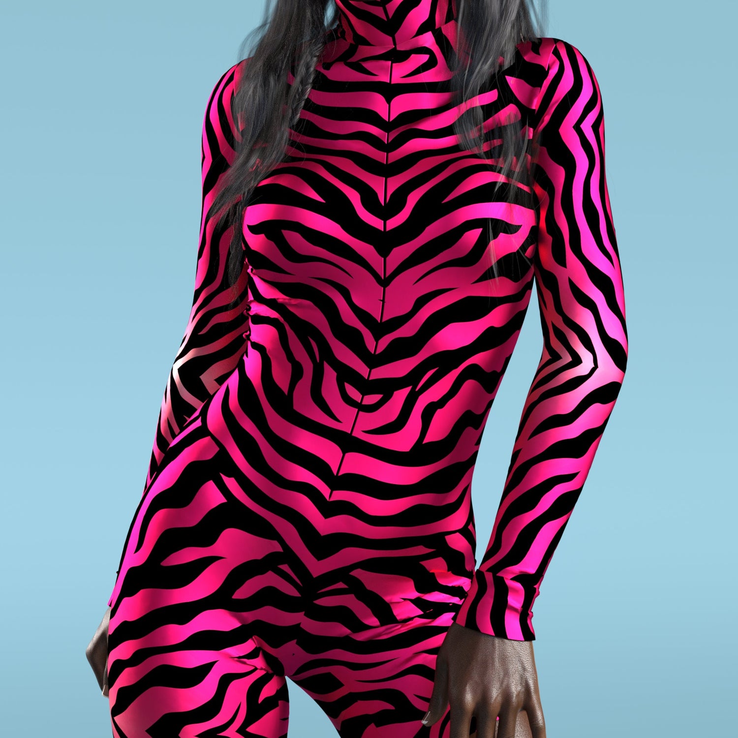 Red Zebra Biker Costume