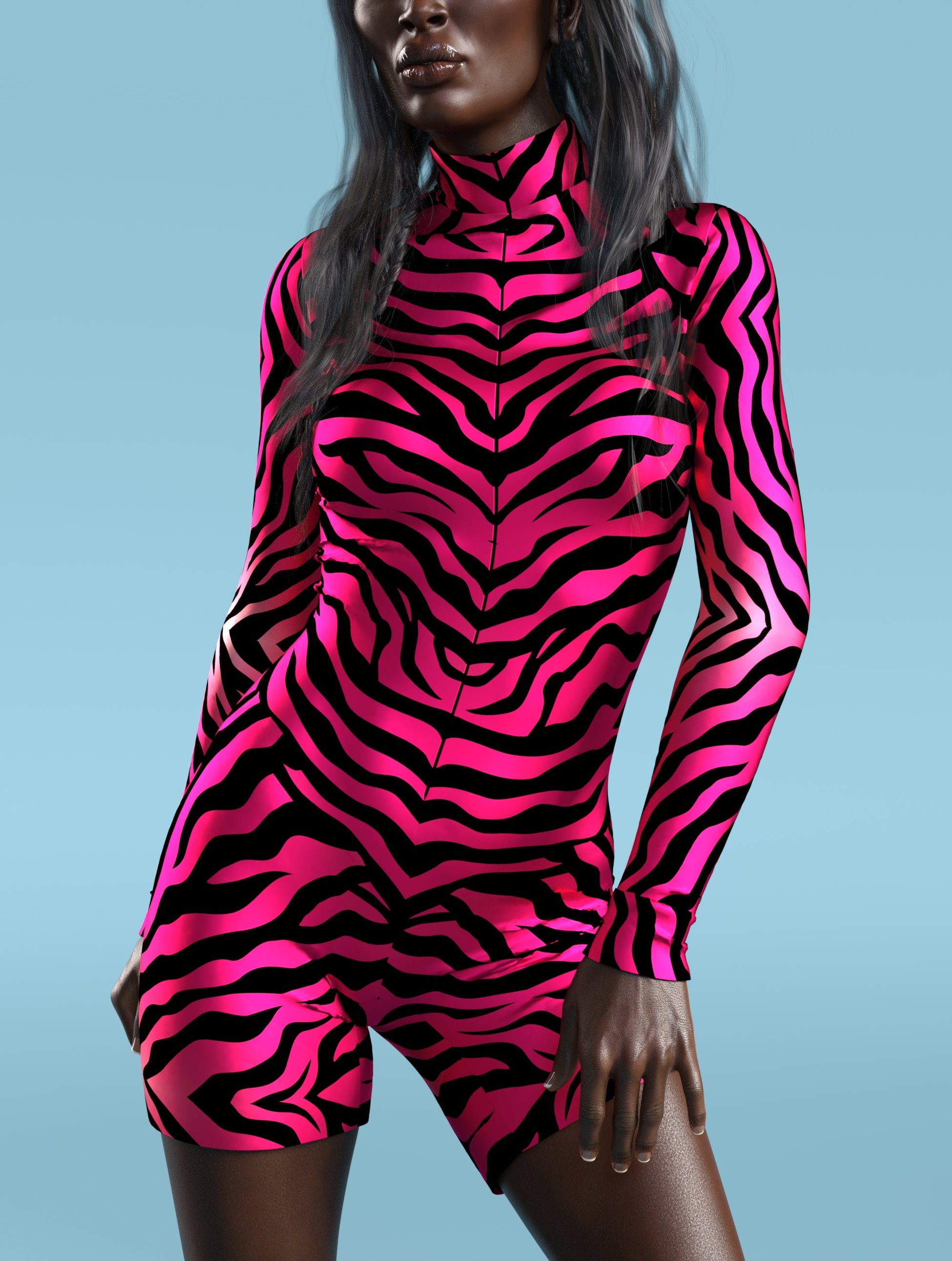 Red Zebra Biker Costume 1