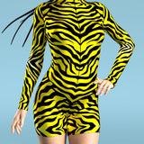 Yellow Zebra Biker Costume