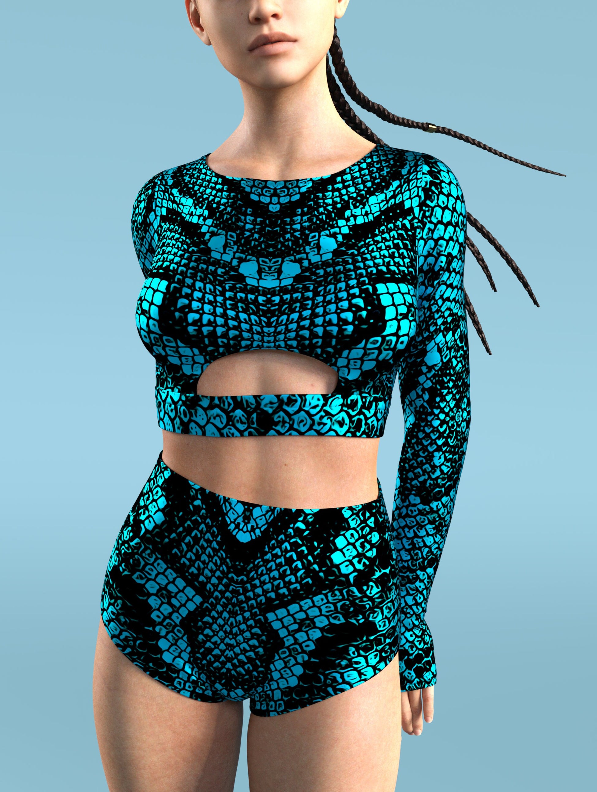 Blue Shananagans Long Belt Top 1
