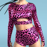 Pink Leopardy High Waist Shorts