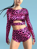 Pink Leopardy High Waist Shorts