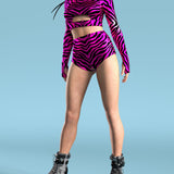 Pink Zebry Long Belt Top