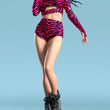 Red Zebry Long Belt Top