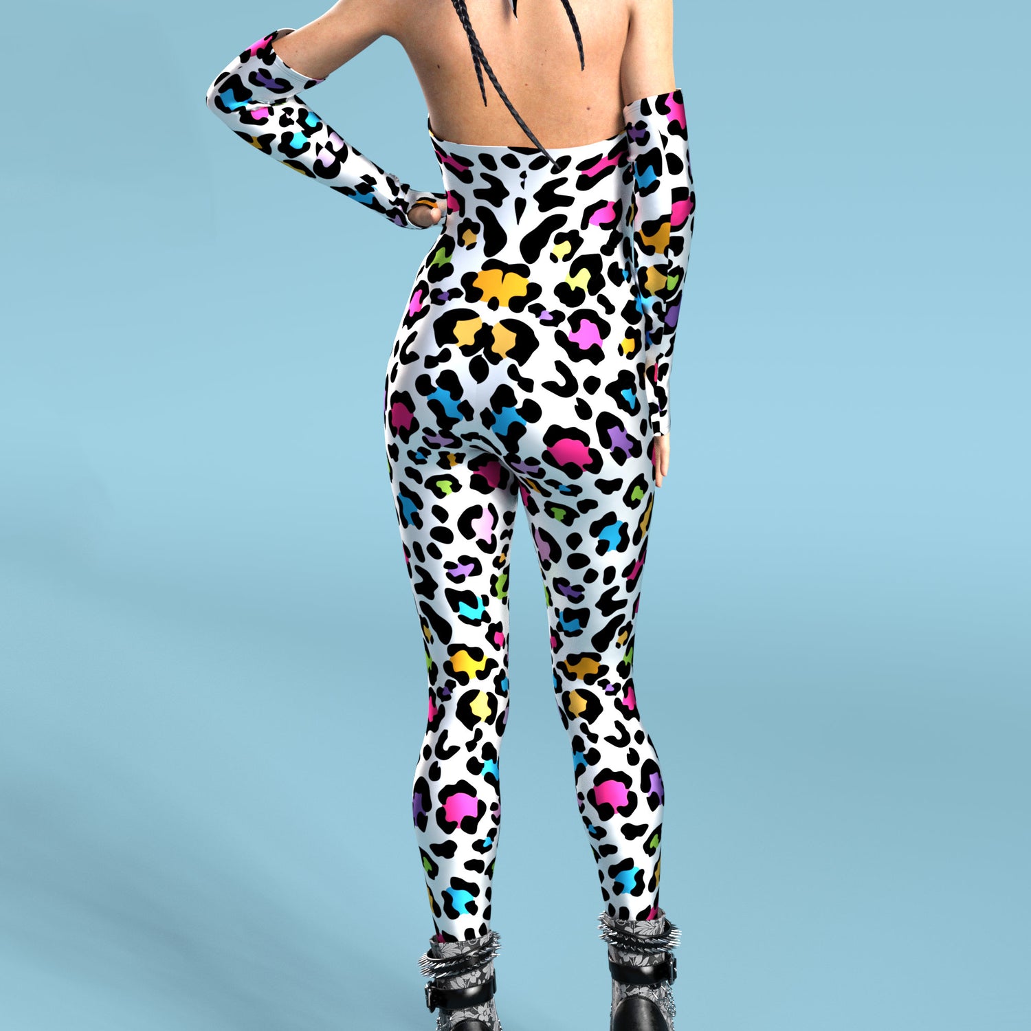Festival Cheetah Neck Tie Costume Lycra