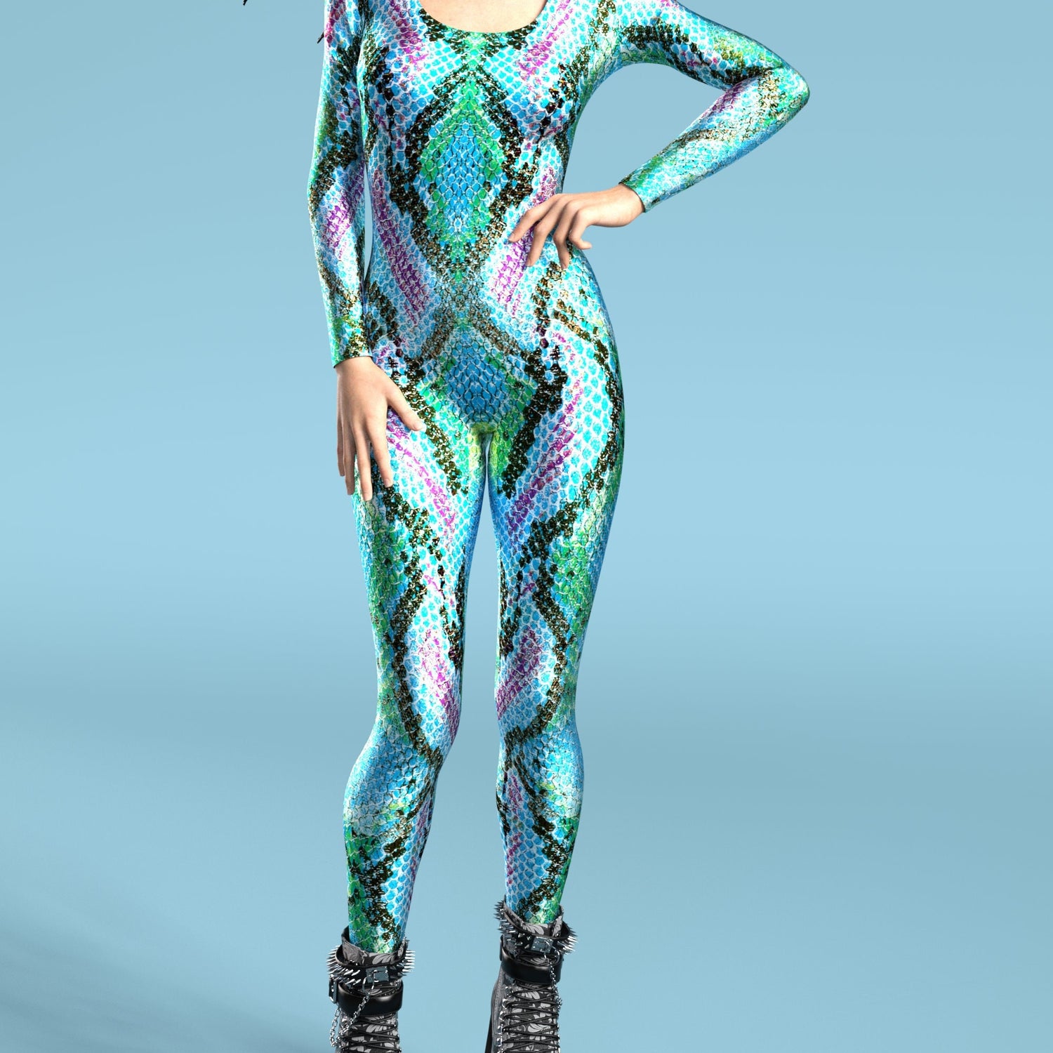 Crocodile Dundy Neckless Costume Lycra