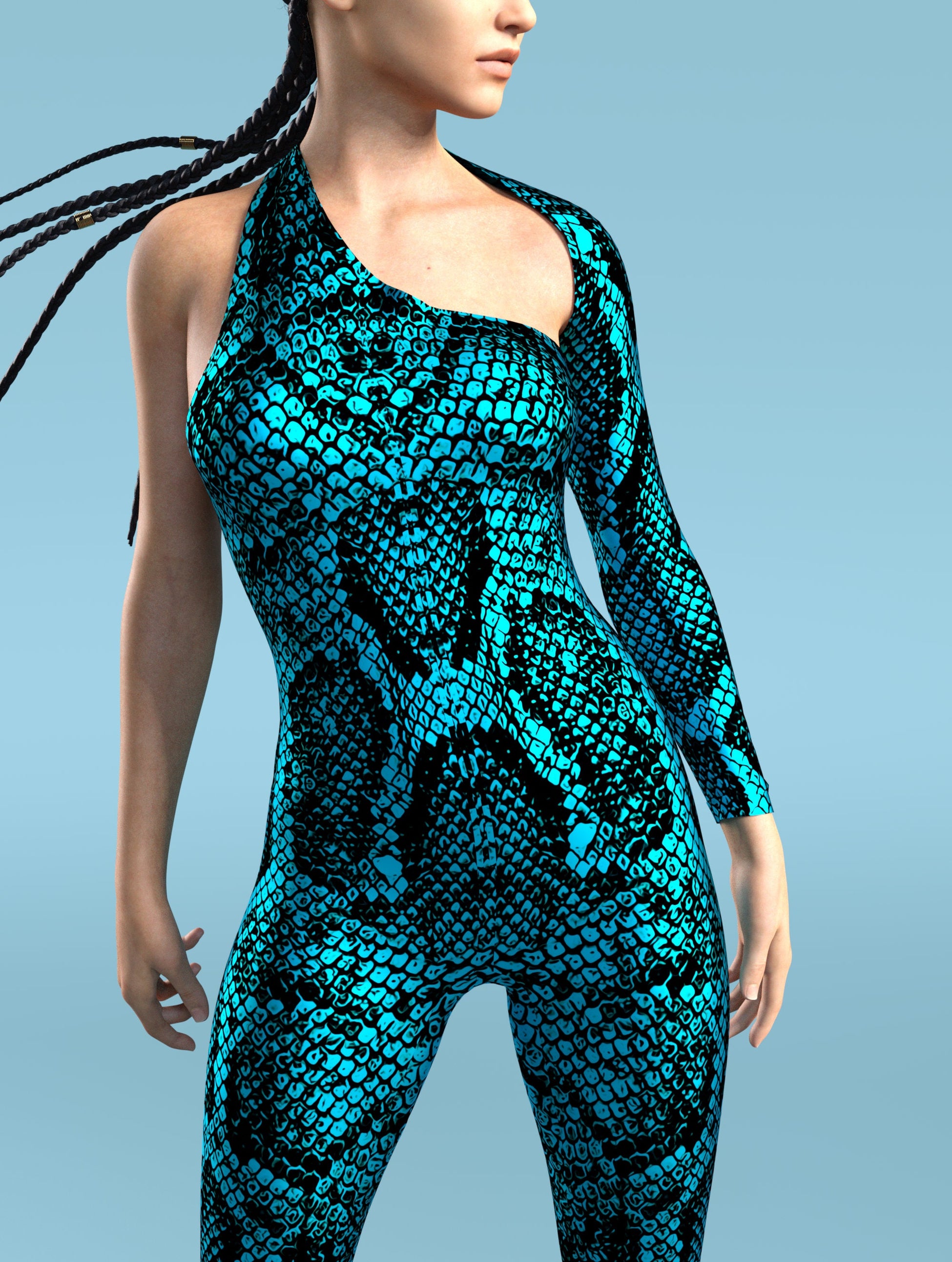 Blue Shan Asymmetrical2 Costume 1